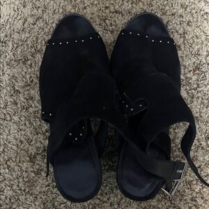 Elegant Black Women's Mules with Studded Accents